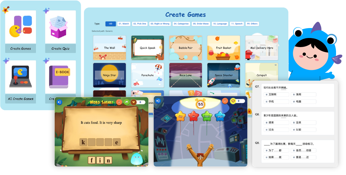 Create your own games & quizzes